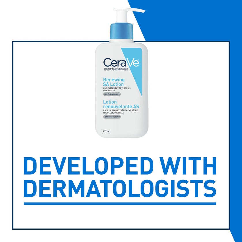CeraVe SALICYLIC ACID Lotion, Renewing SA Exfoliating Body Lotion for Dry, Rough & Bumpy Skin, Psoriasis, Keratosis Pilaris, Itching & Flaking. With Lactic Acid, Hyaluronic Acid, Fragrance Free, 237ML 🍁 All In One Marketplace Canada
