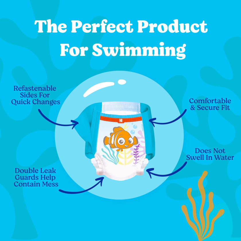 HUGGIES Disposable Swim Diapers - Size 4 Medium, Huggies Little Swimmers, 36 ct 🍁 All In One Marketplace Canada