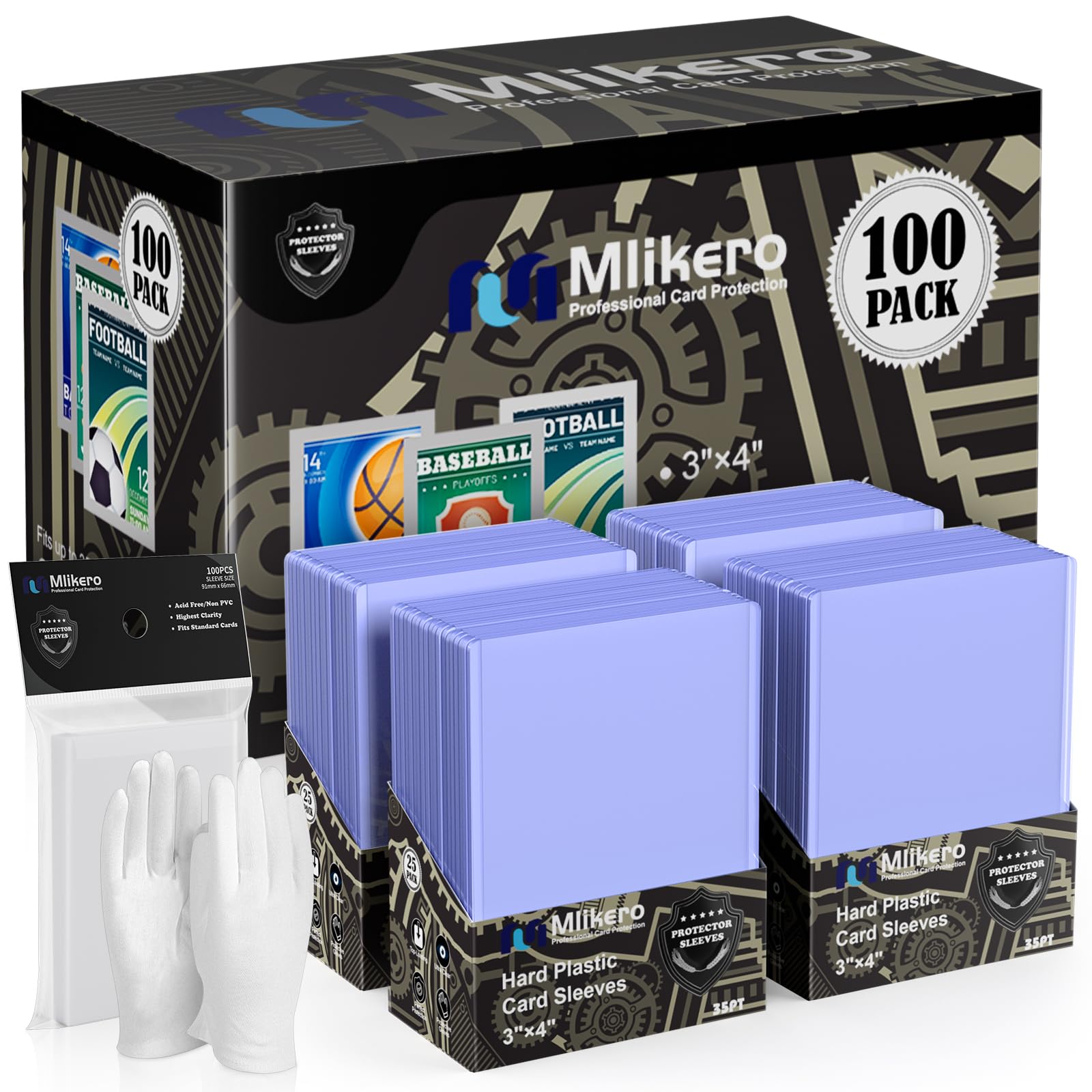 200 Card Sleeves Top Loaders for Cards, 3