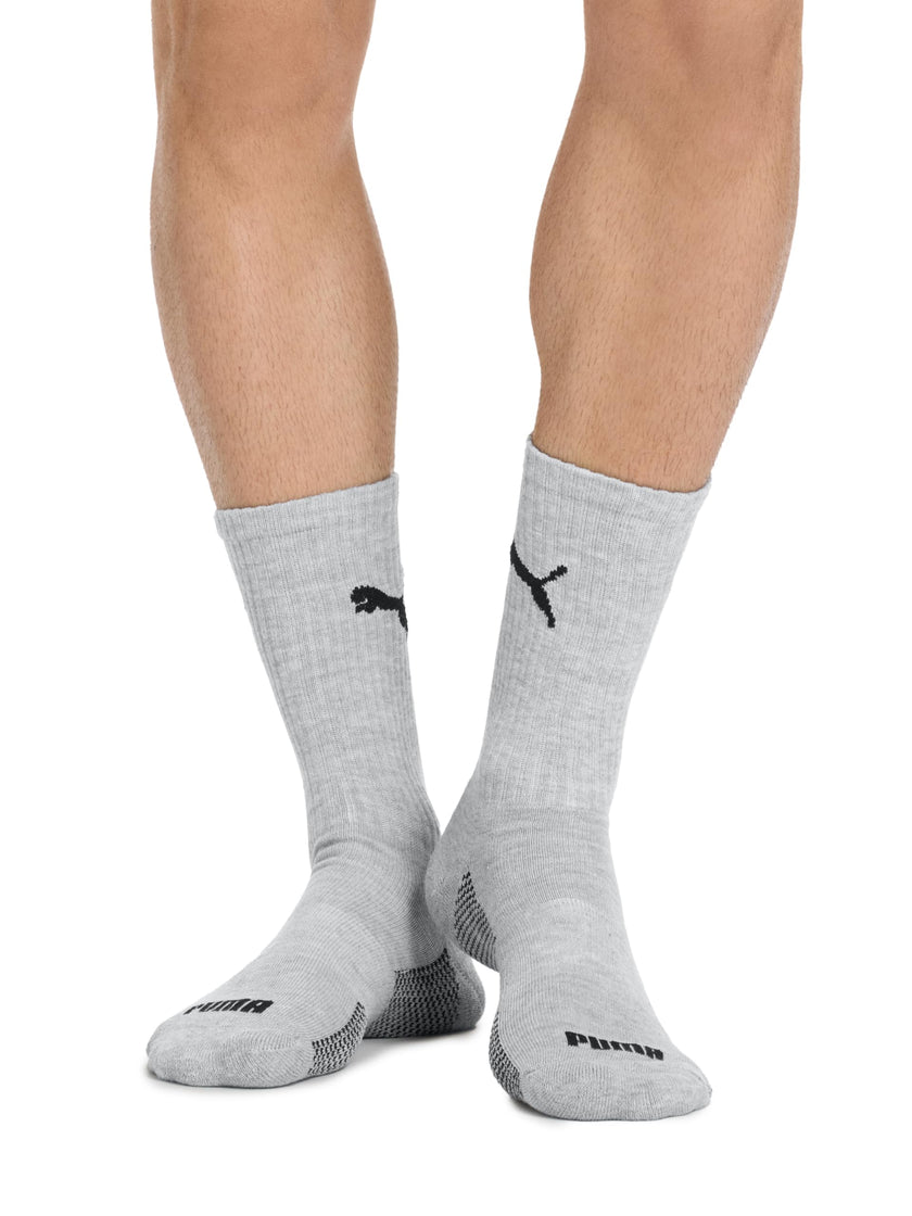 PUMA Men's 8 Pack Athletic Cushioned Crew Socks, White/Grey, 10-13 🍁 All In One Marketplace Canada