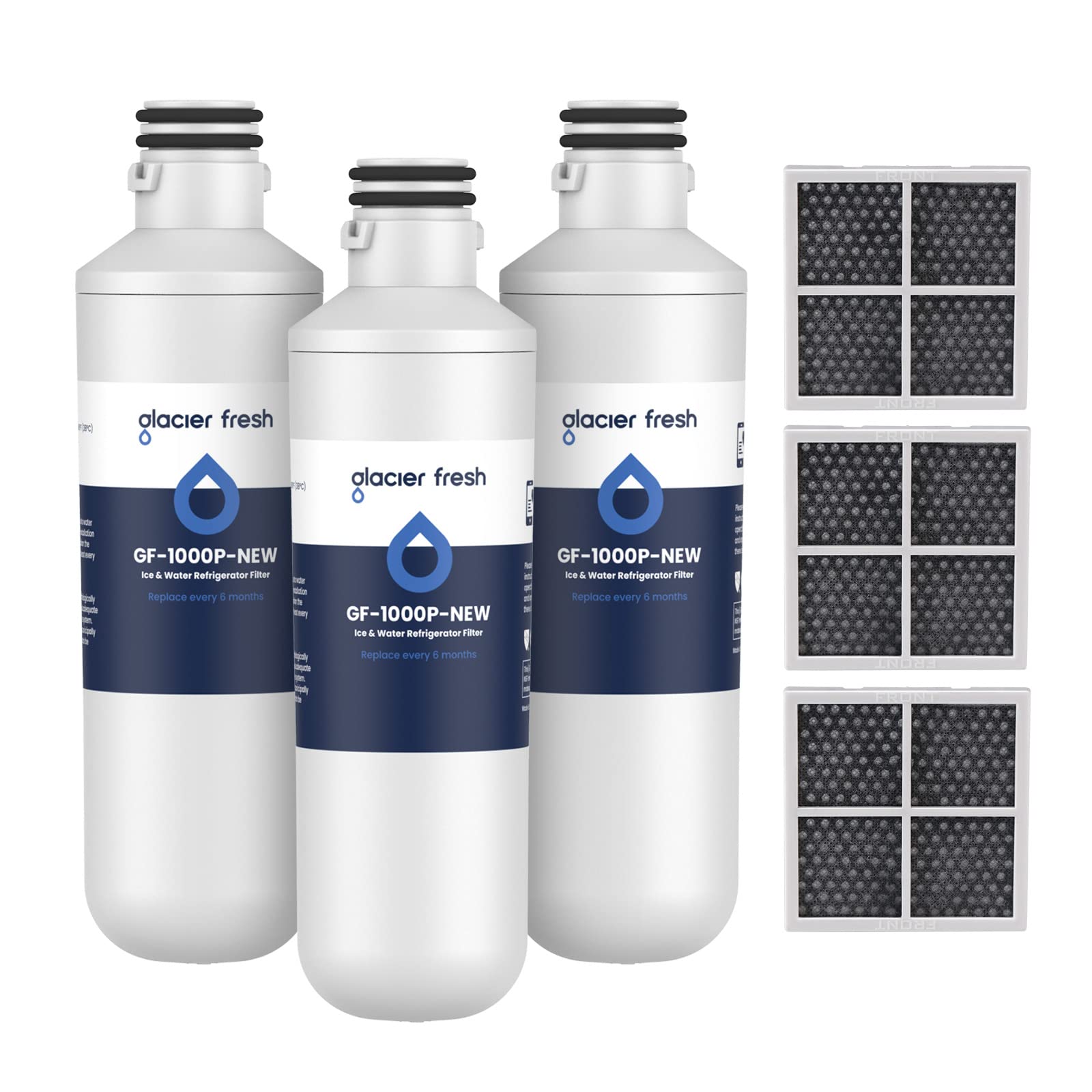 GLACIER FRESH Water Filter LT1000PC Compatible with LG LT1000P, LT1000P/PC/PCS, LT-1000PC, MDJ64844601, 9980 Water Filter, and LT120F, ADQ73214404 Air Filter Combo, 3 Pack 🍁 All In One Marketplace Canada