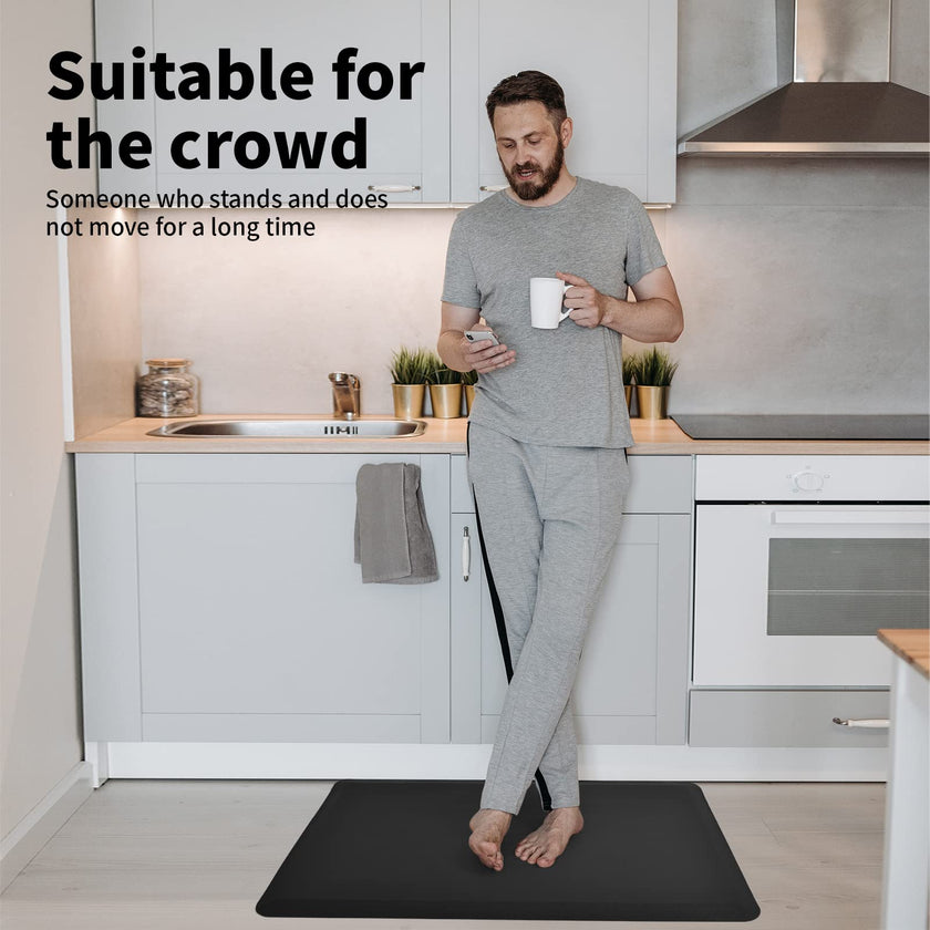 Art3d Anti Fatigue Mat - 1/2 Inch Cushioned Kitchen Mat - Non Slip Foam Comfort Cushion for Standing Desk, Office or Garage Floor (17.3