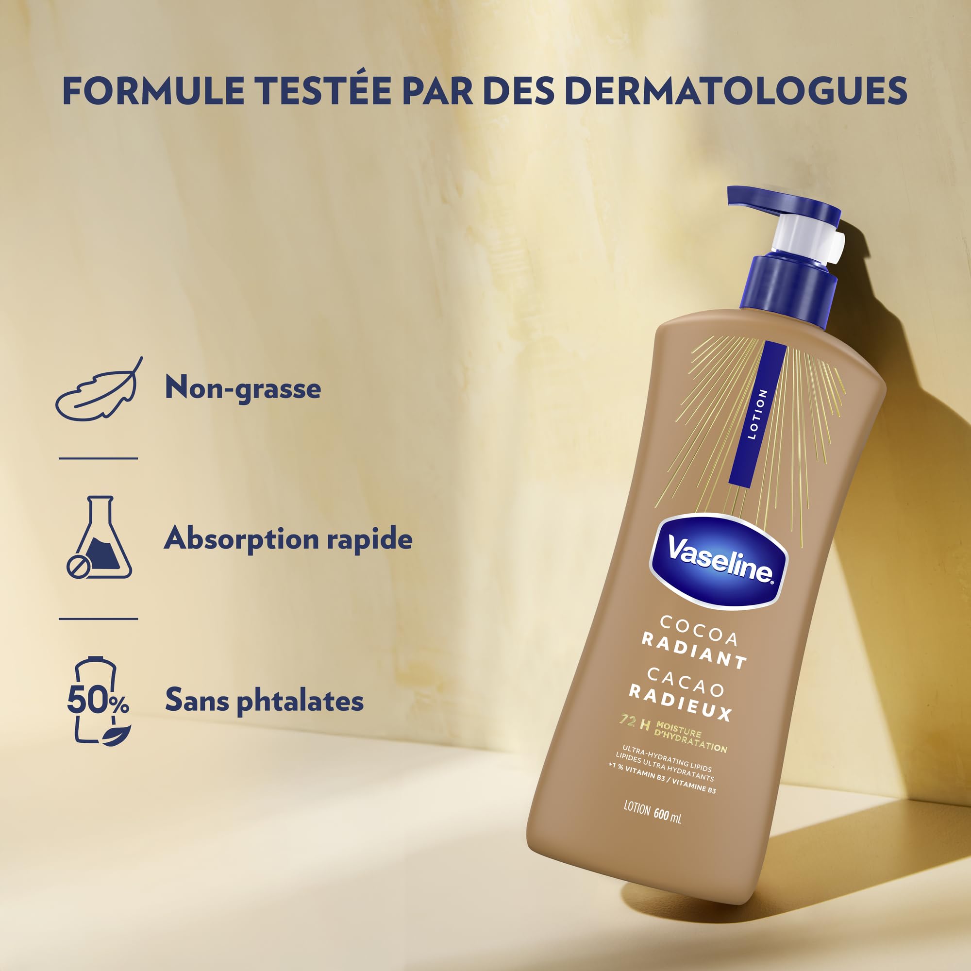 Vaseline Cocoa Radiant Lotion Ultra-Hydrating 72H Moisture, 600mL, 3-Pack 🍁 All In One Marketplace Canada