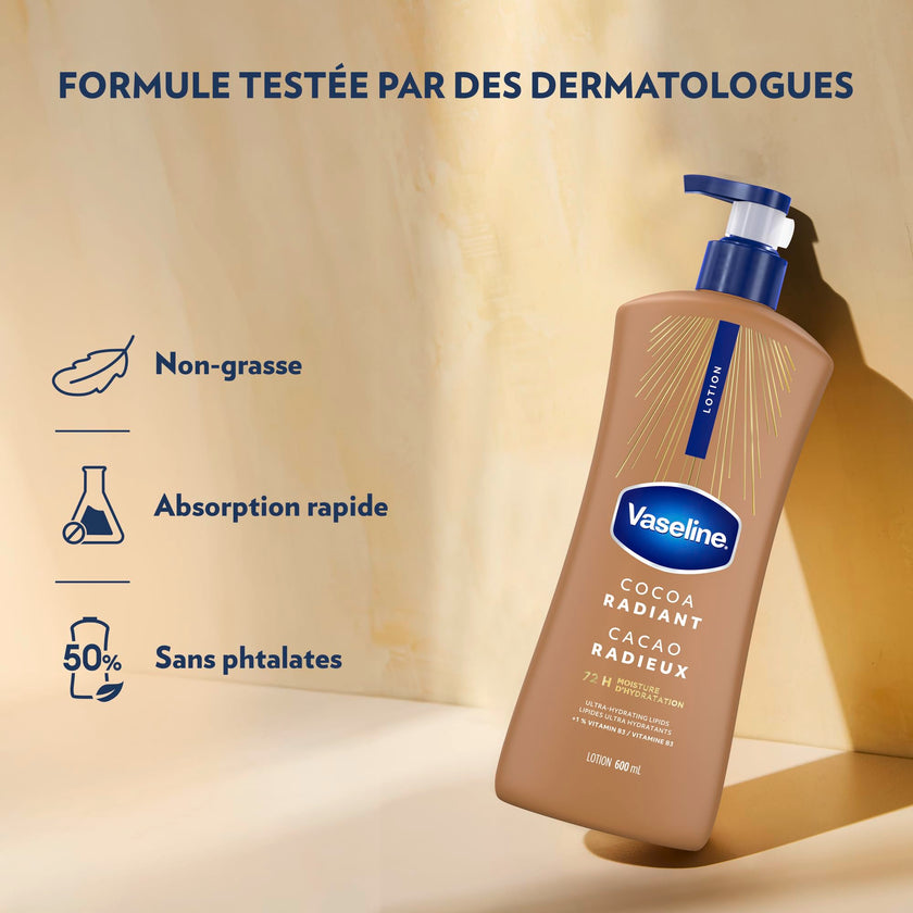 Vaseline Cocoa Radiant Lotion Ultra-Hydrating 72H Moisture, 600mL, 3-Pack 🍁 All In One Marketplace Canada