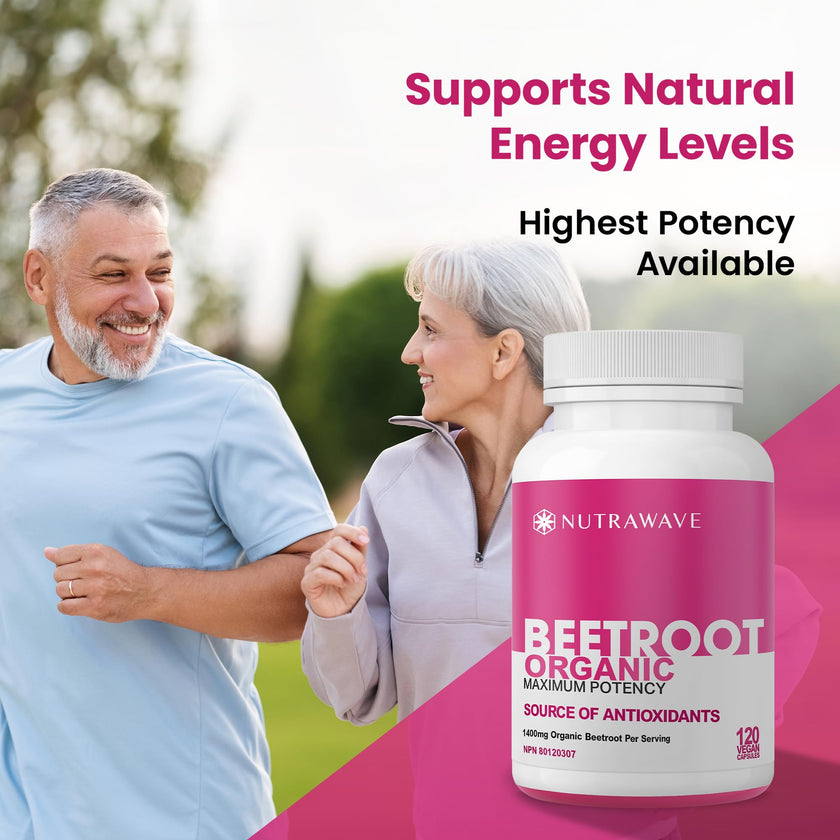 Nutrawave Organic Beetroot Capsules 1400mg – High Potency Nitric Oxide Booster for Energy, Heart & Brain Health – 120 Vegan, Non-GMO Beta Vulgaris Supplements – Raw Beet Root Powder with Vitamins & Antioxidants 🍁 All In One Marketplace Canada