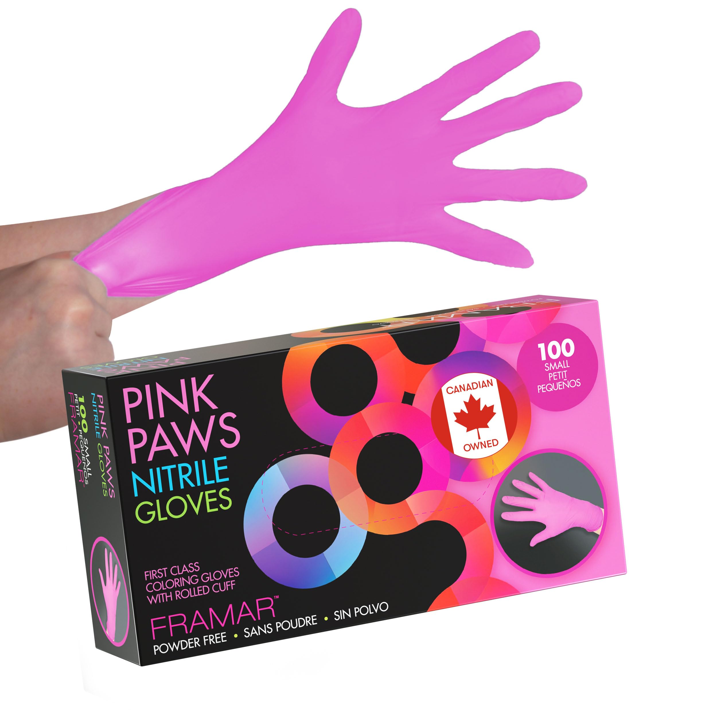 FRAMAR Pink Nitrile Gloves Small – Disposable Gloves Small, Cleaning Gloves, Plastic Gloves Disposable Food Safe, Latex Free Gloves, Gants Nitrile, Gants Jetables, Rubber Gloves 🍁 All In One Marketplace Canada