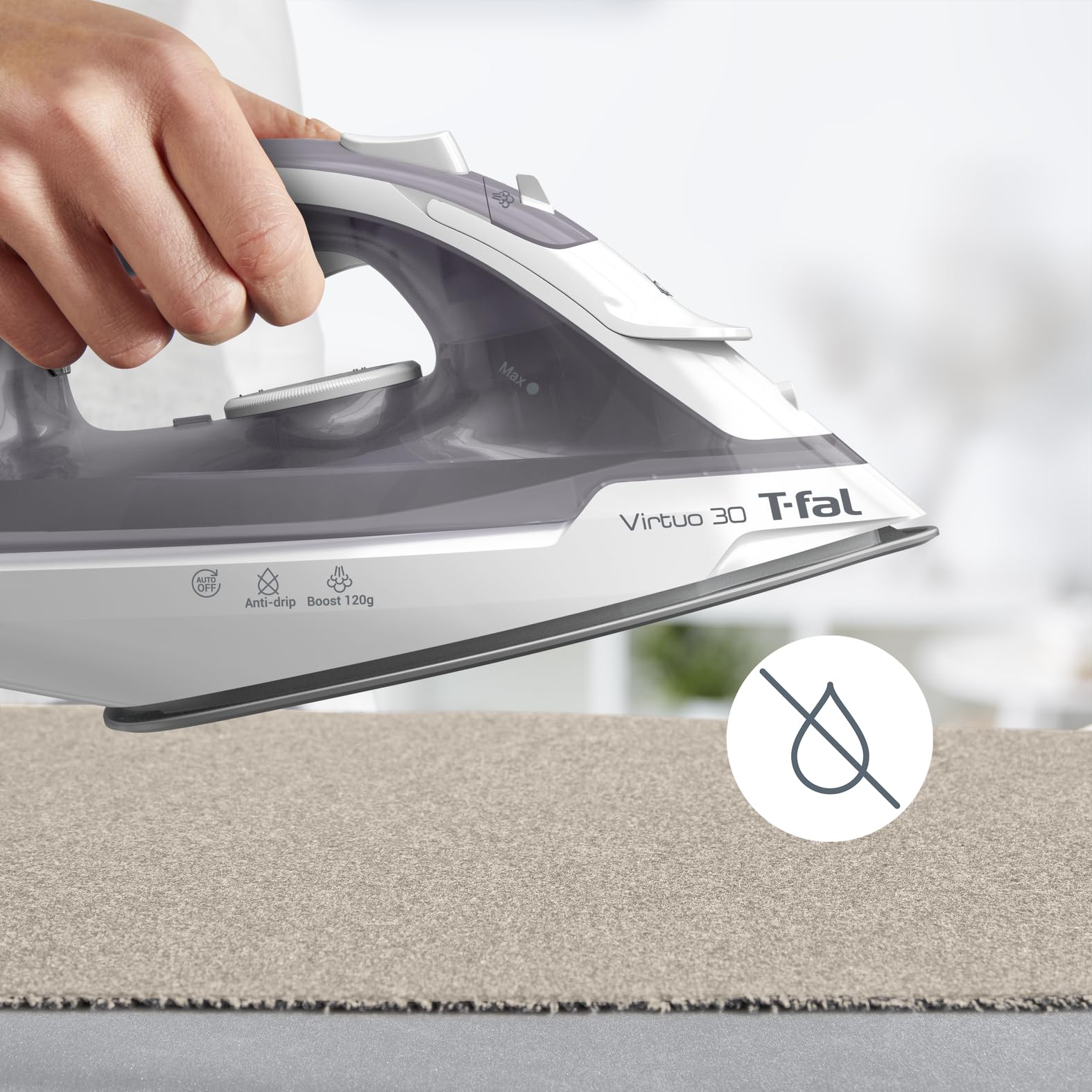 T-Fal Virtuo Steam Iron for Clothes with Retractable Cord, Portable Iron and Steamer for Clothes, Ceramic Nonstick Soleplate, 1500 Watts, Anti-Drip, Auto-Off, Scratch Resistant, Grey 🍁 All In One Marketplace Canada