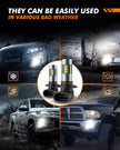 SEALIGHT H10/9145/9140/9045/9040 LED Fog Light Bulbs, 6000K Xenon White, 27 SMD Chips, 360-degree Illumination, Non-polarity, Pack of 2 🍁 All In One Marketplace Canada