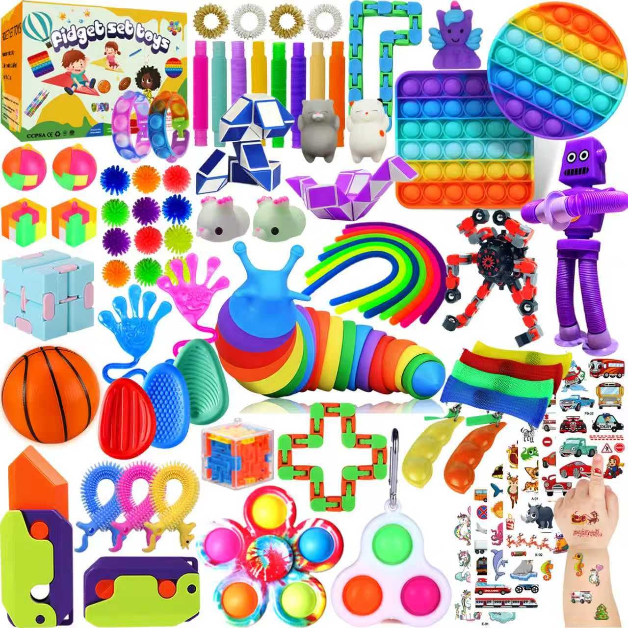 80 Pack Fidget Toys Set,Pop It Relieves Stress and Anxiety Sensory Fidget Toy for Children Girls Adults, Gift for Birthday Party Favors, Classroom Rewards Prizes, Carnival, Piñata Goodie Bag Fillers 🍁 All In One Marketplace Canada