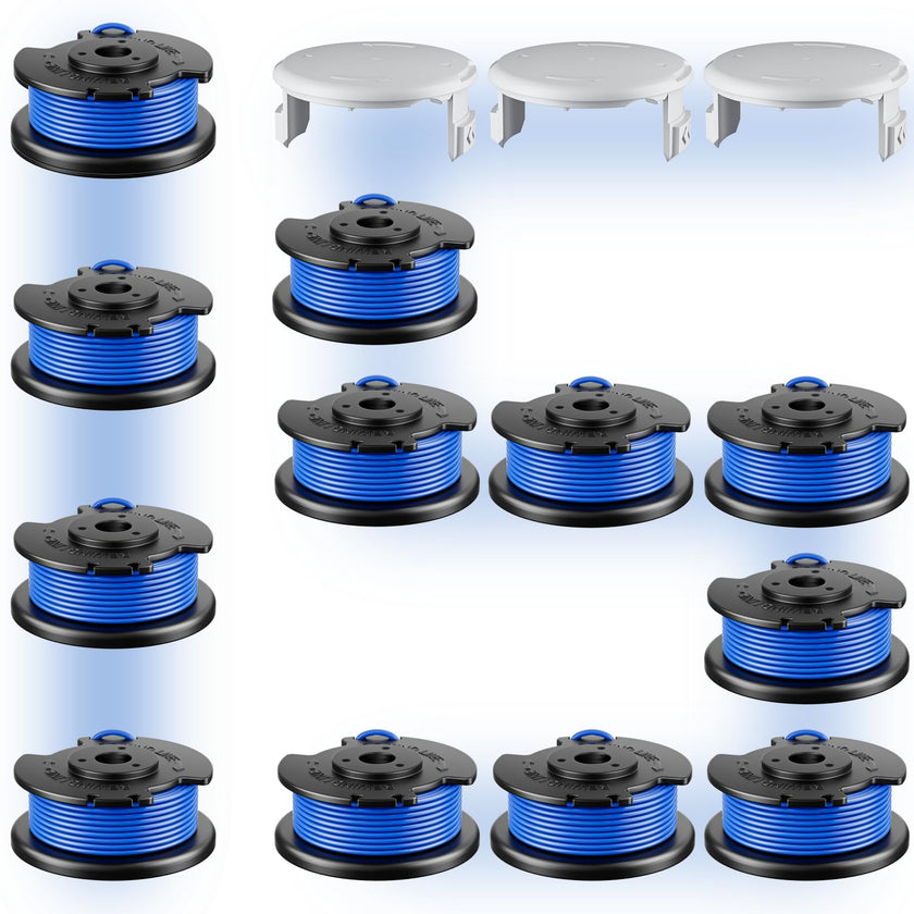 15 Pcs AC14RL3A Replacement Weed Wacker String for Ryobi One+, 0.065'' String Trimmer Refill and AC14HCA Cover Cap Compatible with Ryobi 18v, 24v, and 40v Cordless Trimmers (12 Spools+3 Caps) 🍁 All In One Marketplace Canada
