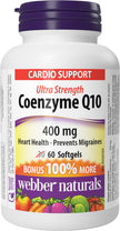 Webber Naturals Coenzyme Q10 (CoQ10) 400 mg, 60 Softgels, Ultra Strength, High Potency Antioxidant, For Heart Health, Cellular Energy Production, and Migraine Support 🍁 All In One Marketplace Canada