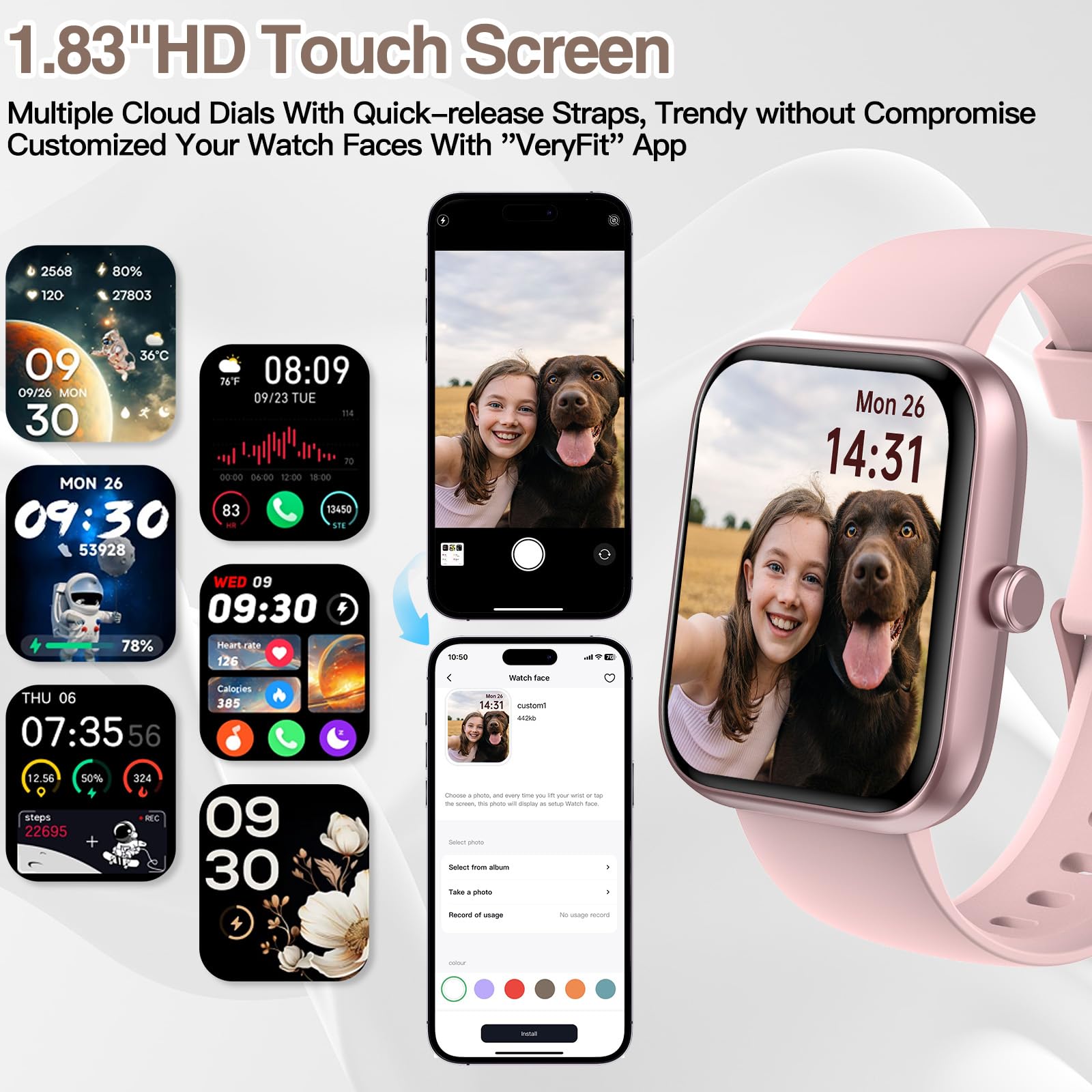Smart Watch for Men Women with Bluetooth Call,Alexa Built-in Smartwatch,1.83