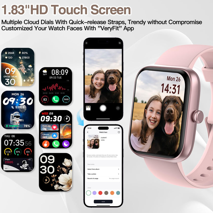 Smart Watch for Men Women with Bluetooth Call,Alexa Built-in Smartwatch,1.83