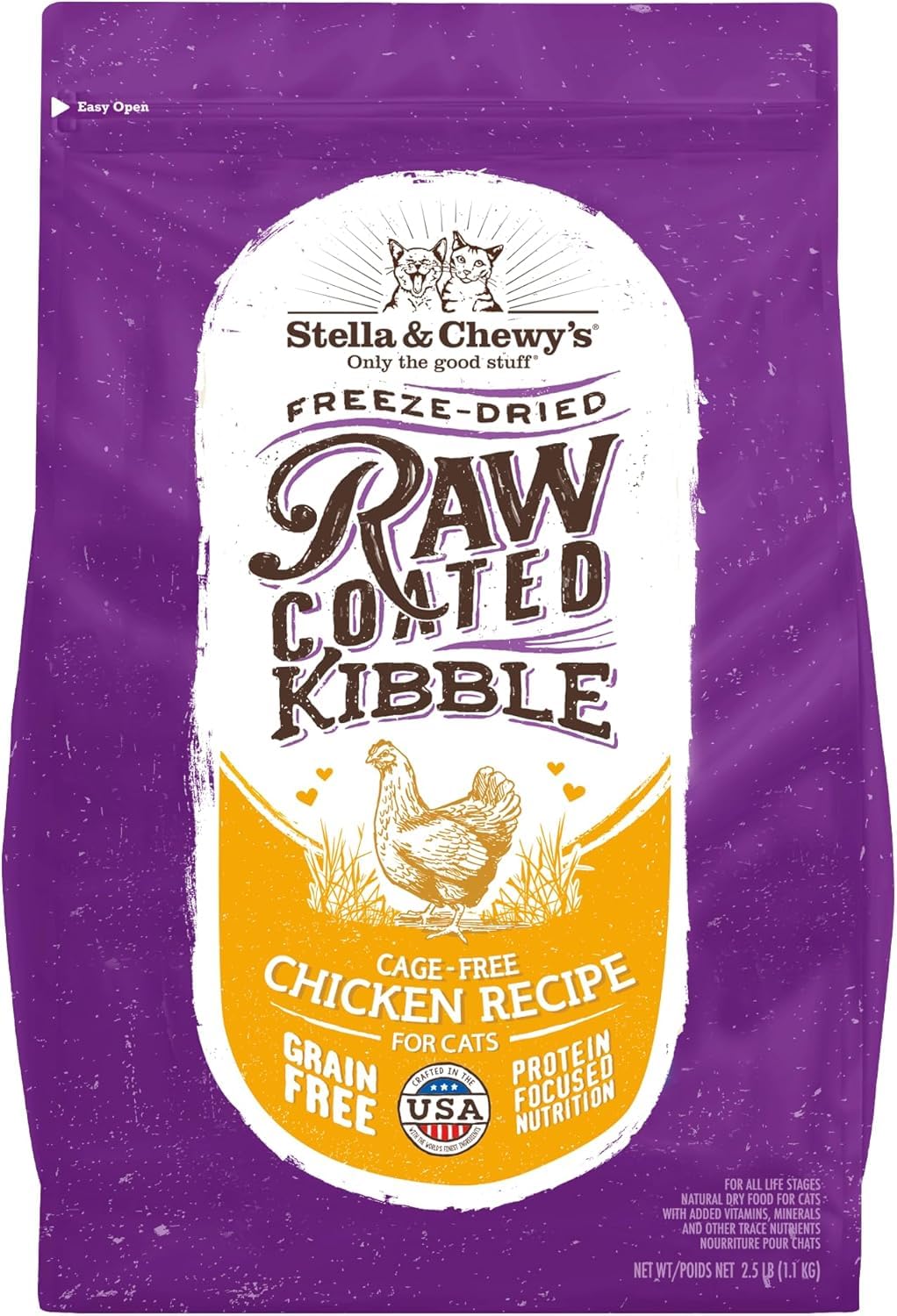 Stella & Chewy’s Raw Coated Premium Kibble Cat Food – Grain Free, Protein Rich Meals – Cage-Free Chicken Recipe – 1.13 kilograms 🍁 All In One Marketplace Canada