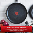 T-FAL, Signature, Non Stick Non Toxic Pots and Pan Set, 24cm (10 in)/ 30cm (12 in), Stone Effect Cookware Set, Thermo Spot Heat Indicator, Metal Utensil Safe,Black, Oven-Safe up to 175˚C/350˚F 🍁 All In One Marketplace Canada