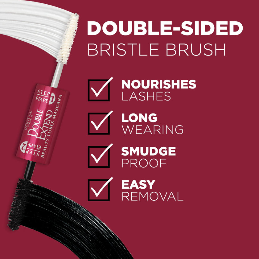 L’Oréal Paris Double Extend Tubing Mascara, Smudge-Free Formula Nourish Lashes, Beauty Tubes Lengthening, Blackest Black, 5ml 🍁 All In One Marketplace Canada
