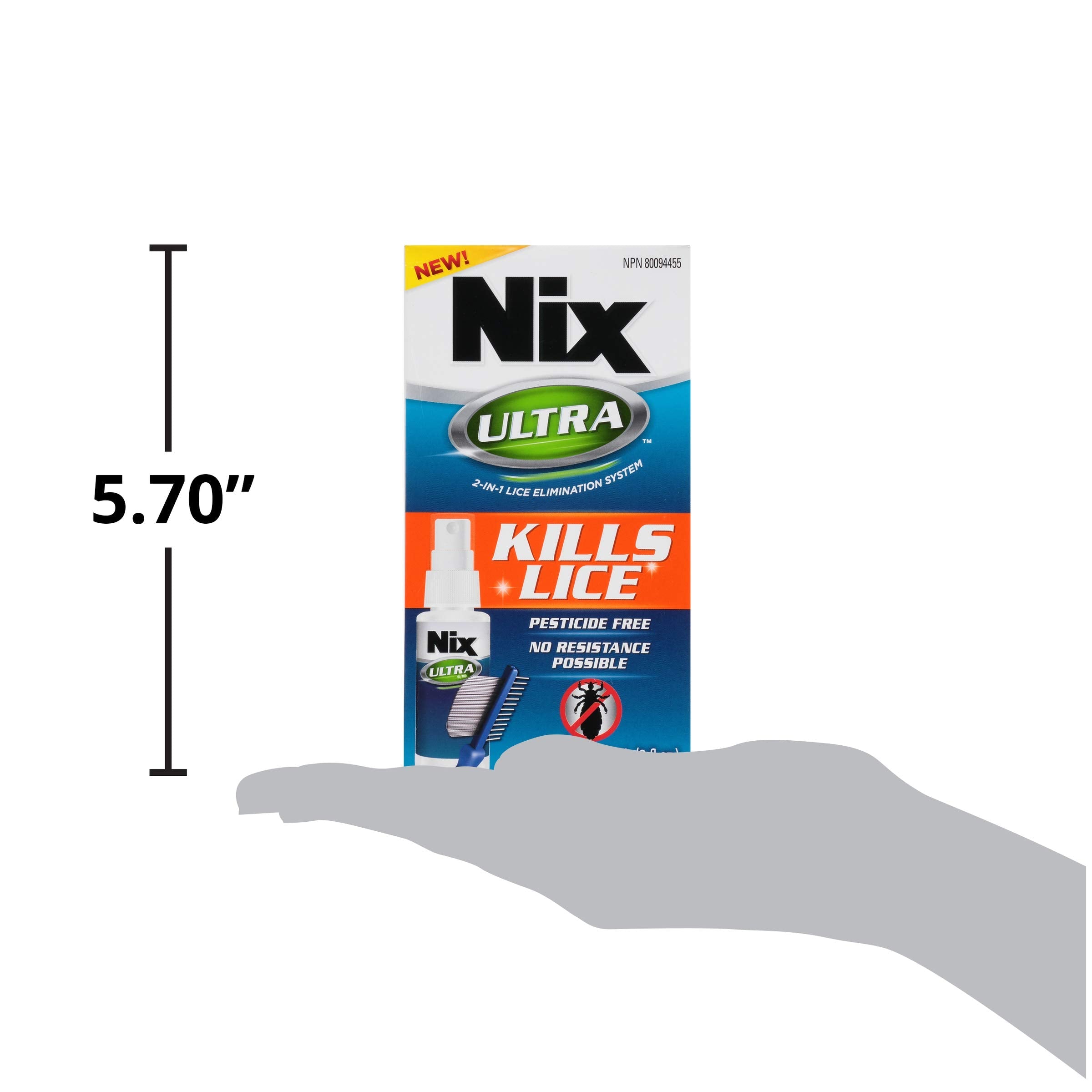 Nix Ultra, Kills Lice, Pesticide Free (With Lice Comb) - 1pk (59mL) - Effective Head Lice Treatment 🍁 All In One Marketplace Canada