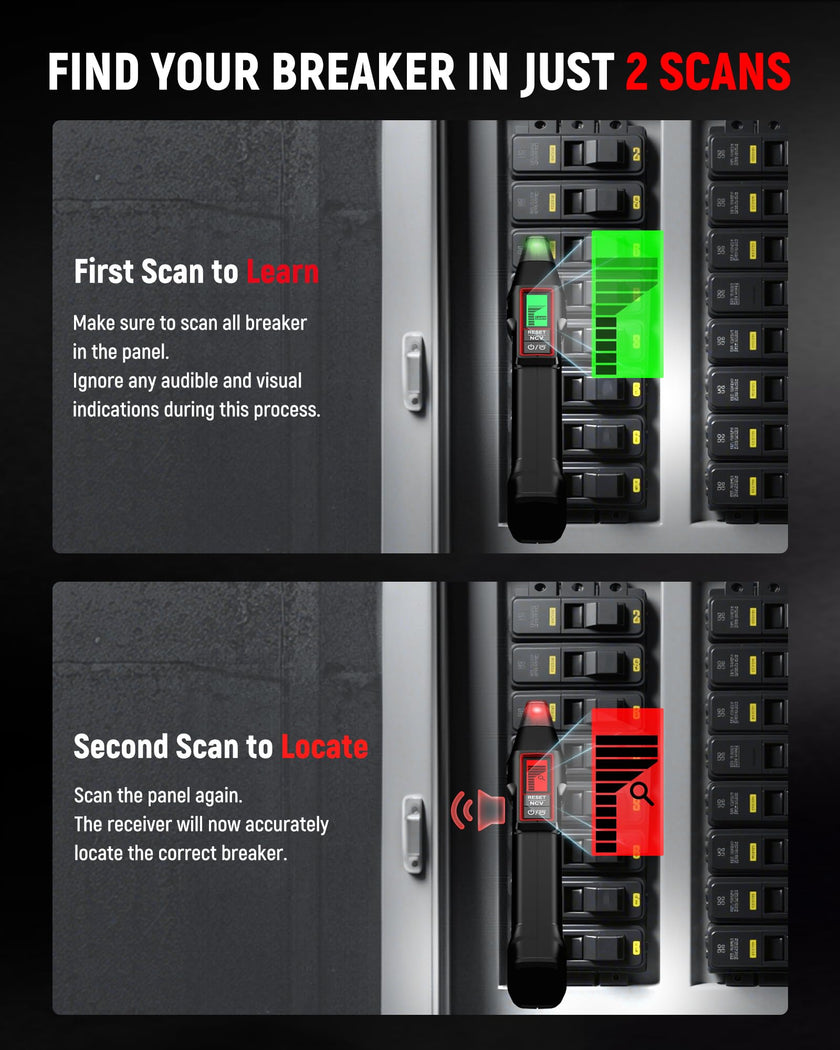 KAIWEETS Circuit Breaker Finder with LCD Display, GFCI Outlet Tester, Electrical Circuit Tracer Tool with NCV Test & Flashlight, Includes Carrying Case and Adapters- KT301P 🍁 All In One Marketplace Canada