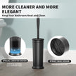 UPTRONIC Toilet Brush, Toilet Bowl Brush with Extra Long Handle Durable Bristles Toilet Scrubber and Covered Holder for Toilet Brush Set for Bathroom Cleaning (Black-01) 🍁 All In One Marketplace Canada