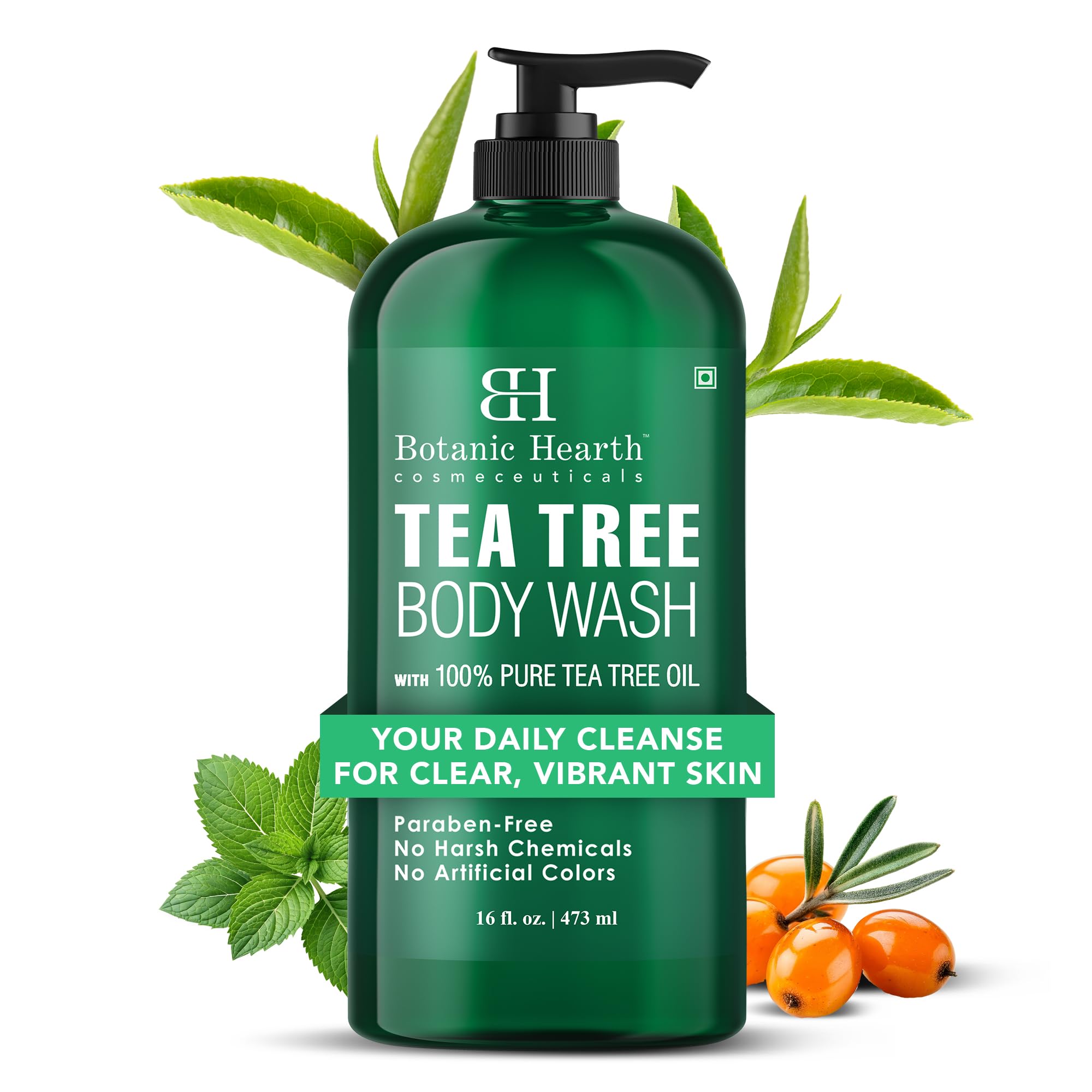 Botanic Hearth Tea Tree Body Wash | Shower Gel - 16 fl oz Helps Nail Conditions Athletes Foot Ringworms Jock Itch & Body Odor Soothes Itching & Promotes Healthy Skin and Feet Naturally Scented 🍁 All In One Marketplace Canada