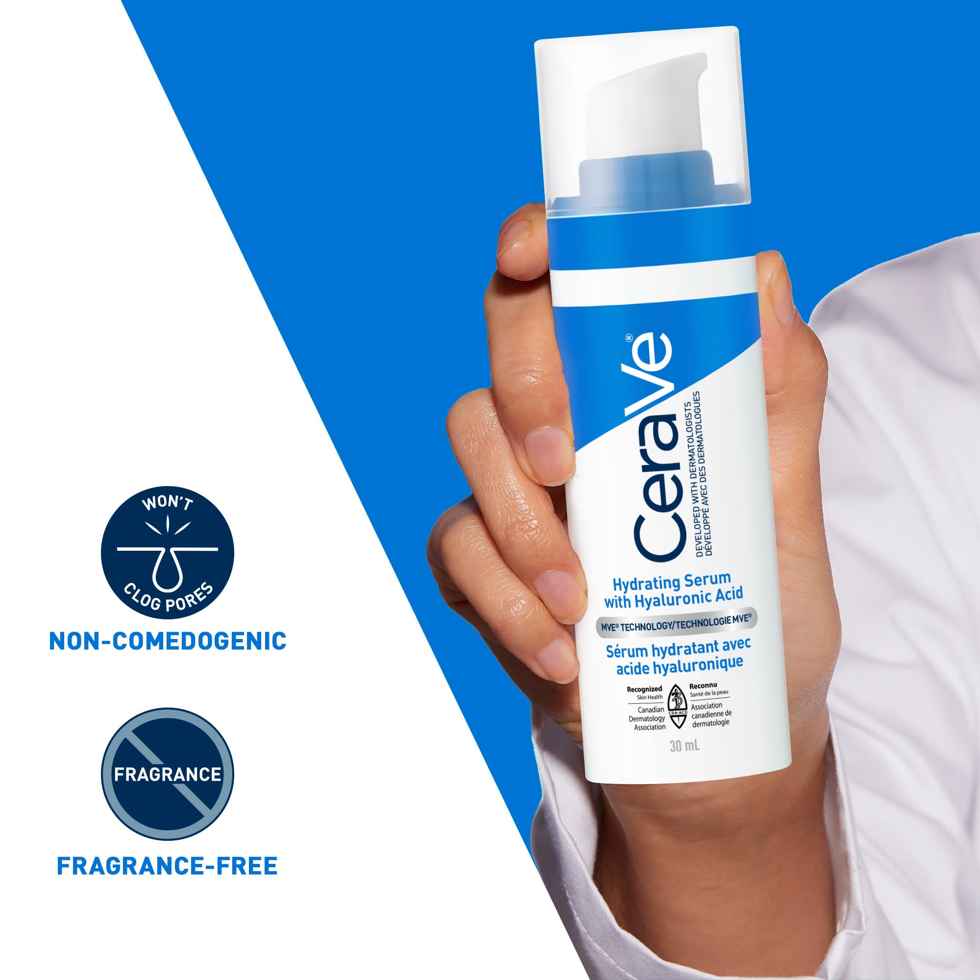 CeraVe Hyaluronic Acid Face Serum, Hydrating Serum for Face with Vitamin B5 & Ceramides, for Men & Women, Normal To Dry Skin. Fragrance Free, Non-Comedogenic, Paraben-Free, Travel Size, 30ML 🍁 All In One Marketplace Canada
