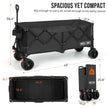 Overmont 300L Foldable Collapsible Wagon - Heavy Duty Utility Beach Wagon Cart with Rotatable Wide Wheels Inside Pockets for Camping Garden Shopping Sports - 440lbs Load 🍁 All In One Marketplace Canada