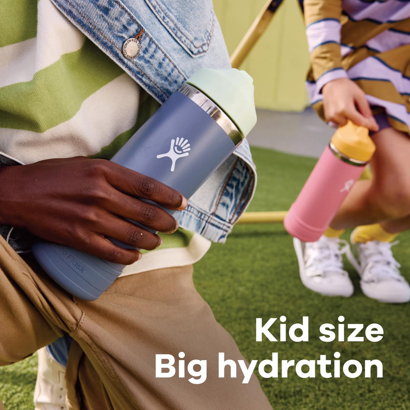 18 Oz Kids Stainless Steel Bottle - Wide Mouth Straw Cap and Boot, Coconut 🍁 All In One Marketplace Canada