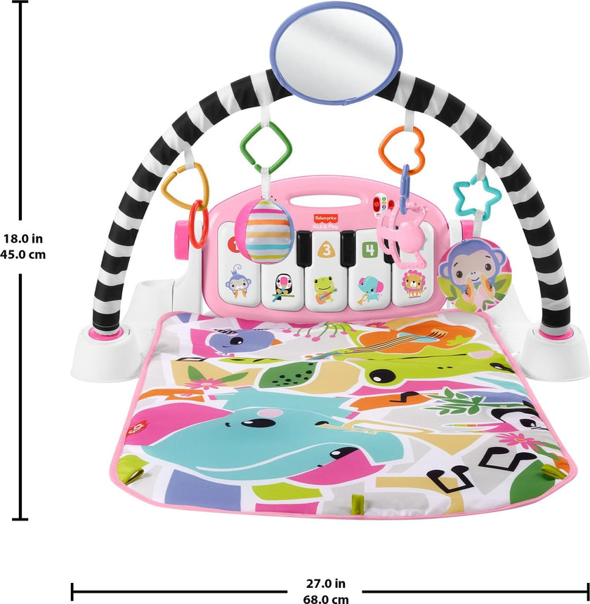 Fisher-Price Glow and Grow Kick & Play Piano Gym, Pink 🍁 All In One Marketplace Canada