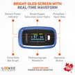 LOOKEE LK50D1 Deluxe Fingertip Pulse Oximeter | Proudly Canadian Finger SpO2 Blood Oxygen Monitor with Auto Rotate OLED Display, Plethysmograph & Pulse Graph | Blue 🍁 All In One Marketplace Canada