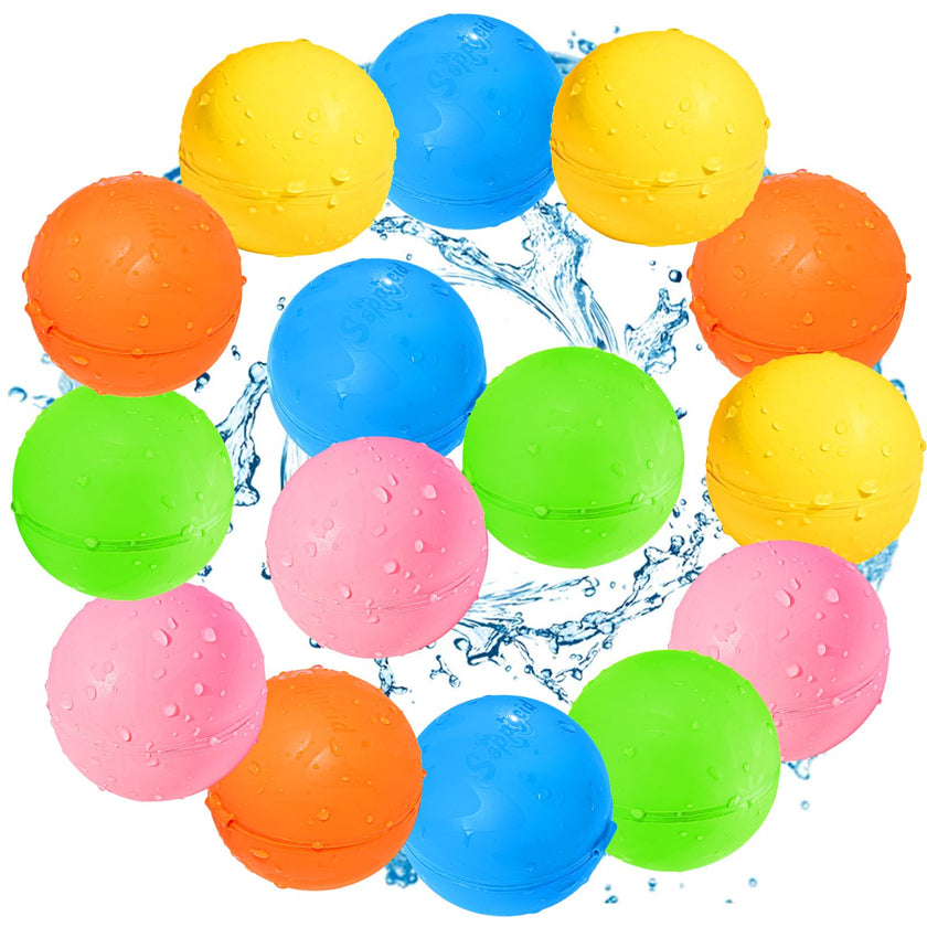 Smasiagon Reusable Magnetic Water Balloons: 15 PC Refillable Water Bombs Splash Balls Self Sealing Quick Fill - Silicone Water Toys with Mesh Bag for Kids Adults Water Games Outside Summer Fun Party 🍁 All In One Marketplace Canada
