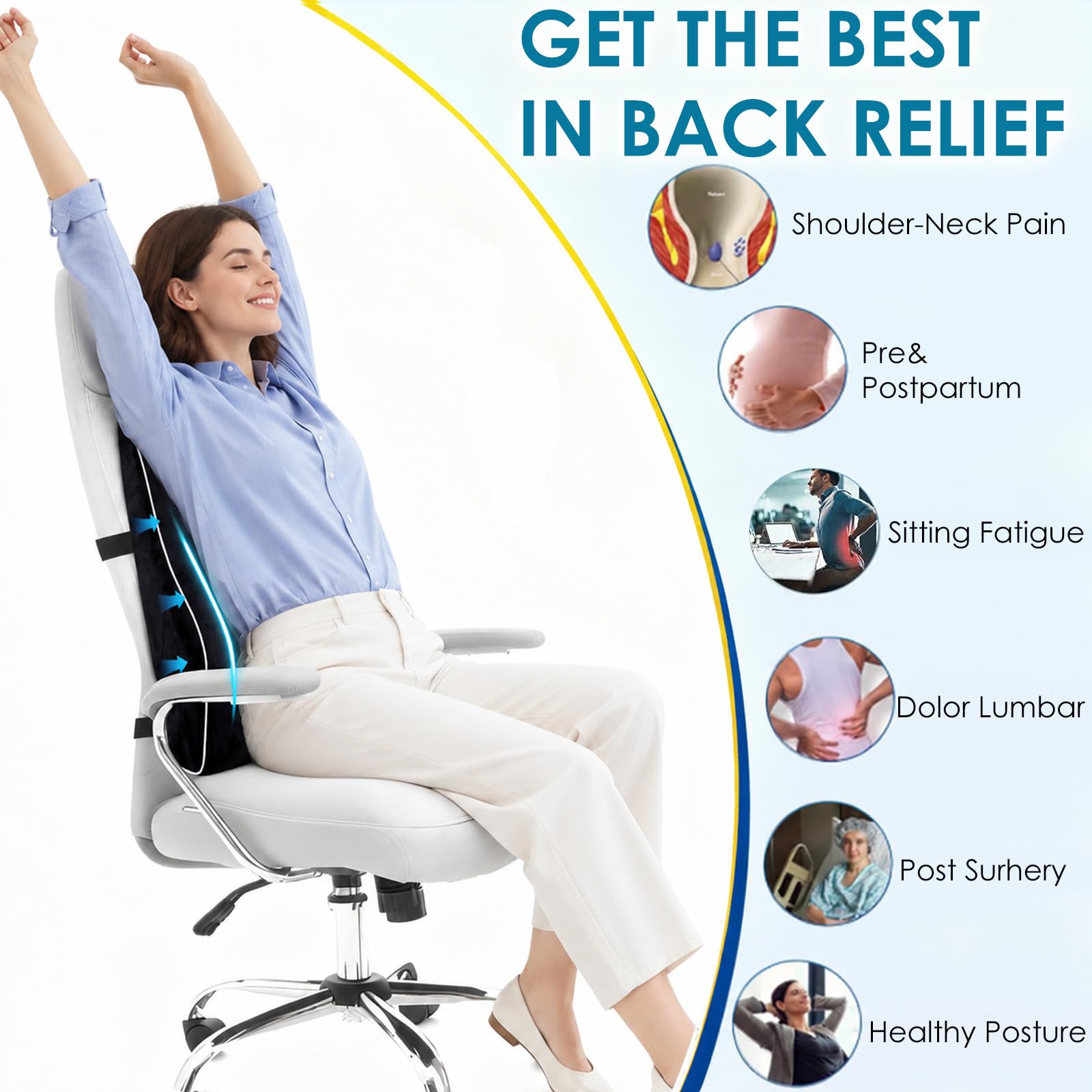 Lumbar Support Pillow for Office Chair Car Lumbar Pillow Lower Back Pain Relief Memory Foam Back Cushion with 3D Mesh Cover Gaming Chair Back Pillow Ergonomic Back Rest for Wheelchair Desk 🍁 All In One Marketplace Canada