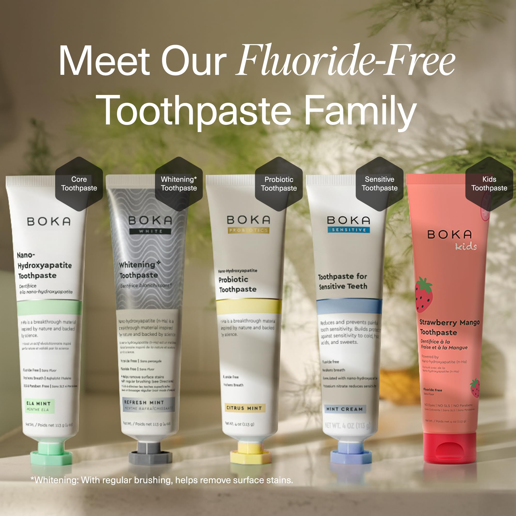 Boka Fluoride Free Toothpaste, Nano Hydroxyapatite Toothpaste, Appropriate for Sensitive Teeth - for Adult Oral Care - Ela Mint Flavor, 4 Fl Oz (113g) 1Pk 🍁 All In One Marketplace Canada