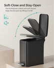 SONGMICS Bathroom Trash Can, Small Trash Bin with Lid, Slim for Small Spaces, Stainless Steel Garbage Can, Soft Close, 1.3 Gallon (5 L) Black ULTB560B05 🍁 All In One Marketplace Canada