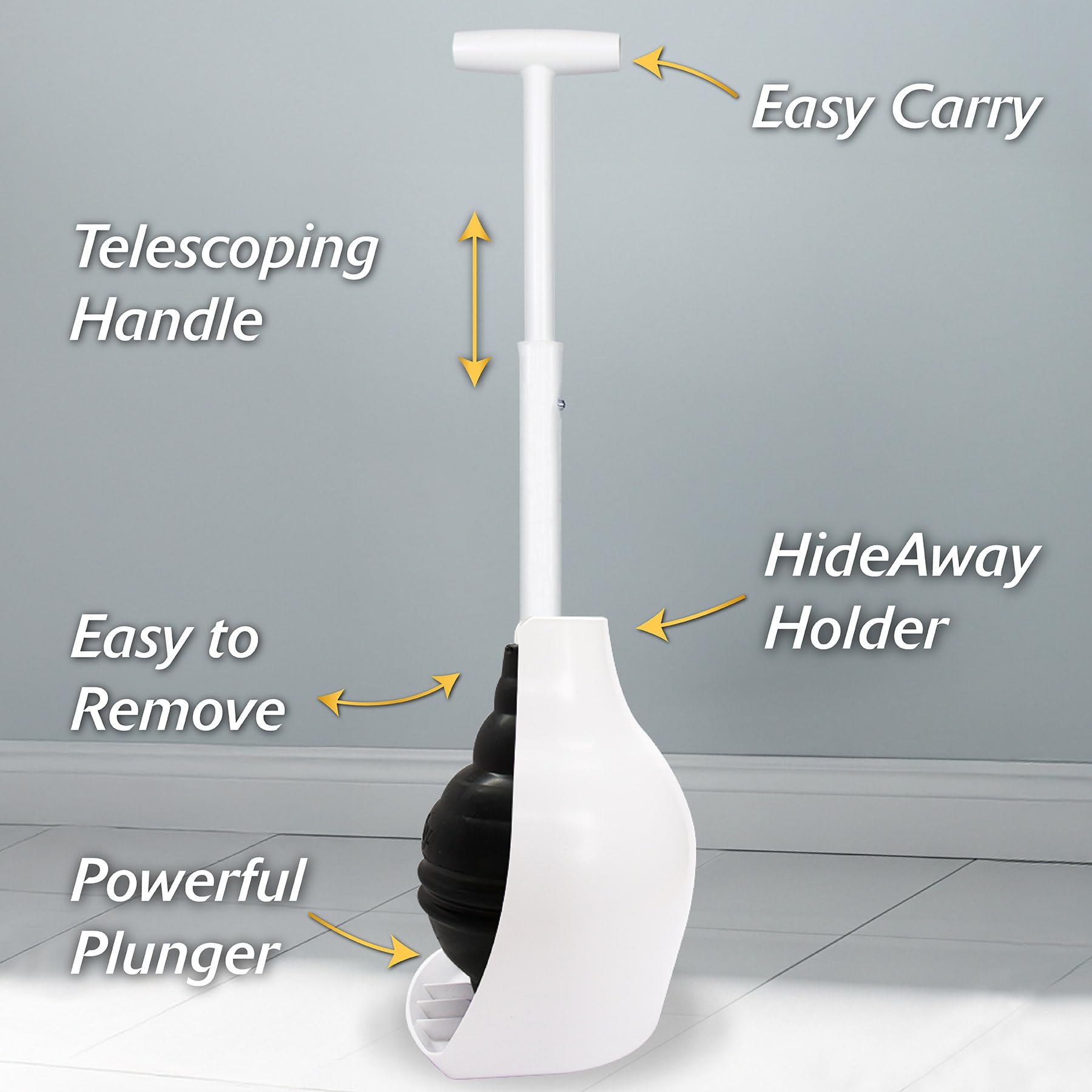 Korky BeehiveMAX Hideaway - Heavy Duty Toilet Plunger with Holder - Drip Free Carry - Seals All Bowl Shapes – Powerful Clog Removal, 97-5 🍁 All In One Marketplace Canada