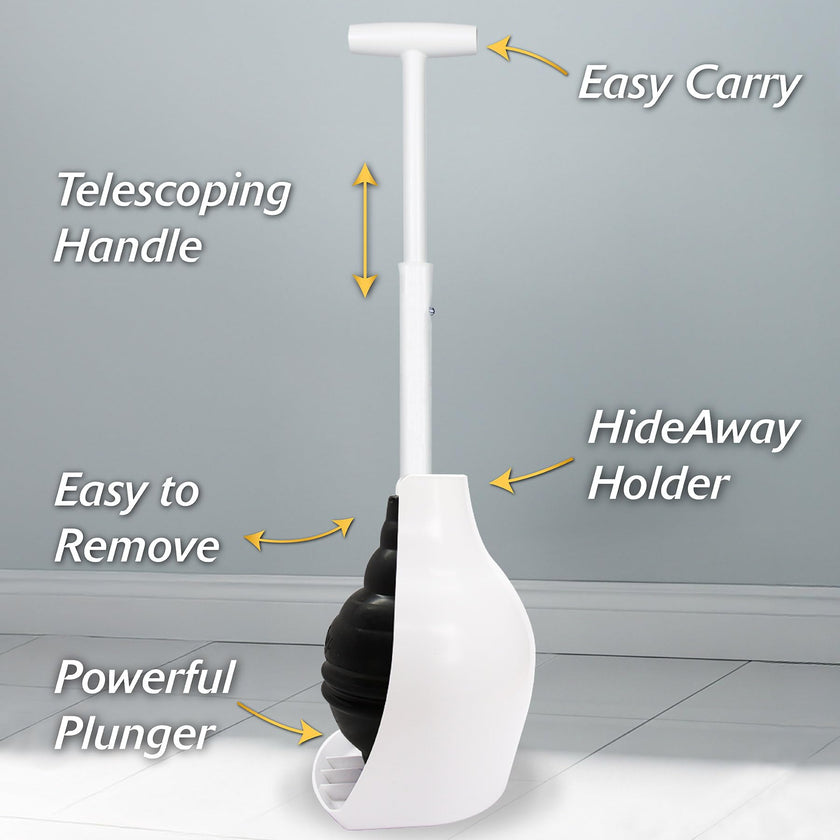 Korky BeehiveMAX Hideaway - Heavy Duty Toilet Plunger with Holder - Drip Free Carry - Seals All Bowl Shapes – Powerful Clog Removal, 97-5 🍁 All In One Marketplace Canada