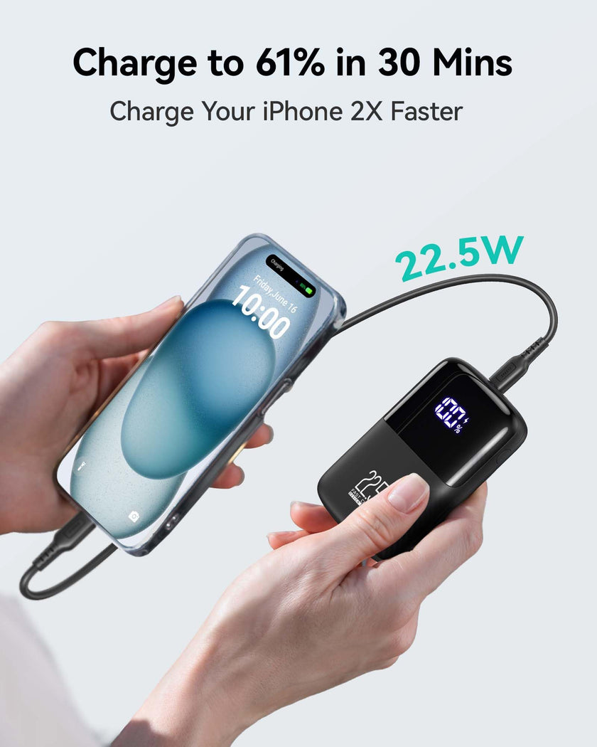 INIU Power Bank, Smallest 22.5W 10000mAh Portable Charger, USB C in&Out Fast Charging 3-Output Mini Battery Pack Charger with Phone Holder for iPhone 17 16 15 14 Samsung S24 S23 AirPods iPad etc 🍁 All In One Marketplace Canada