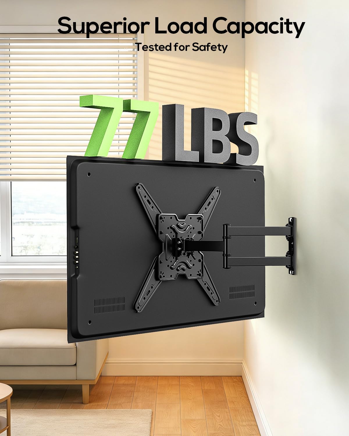 USX MOUNT Full Motion TV Wall Mount for 26-65 Inch TVs up to 77Lbs, Wall Mount TV Bracket, Single Stud Articulating TV Mount, Smooth Swivel Extension, Max VESA 400x400 mm, XMM919 🍁 All In One Marketplace Canada