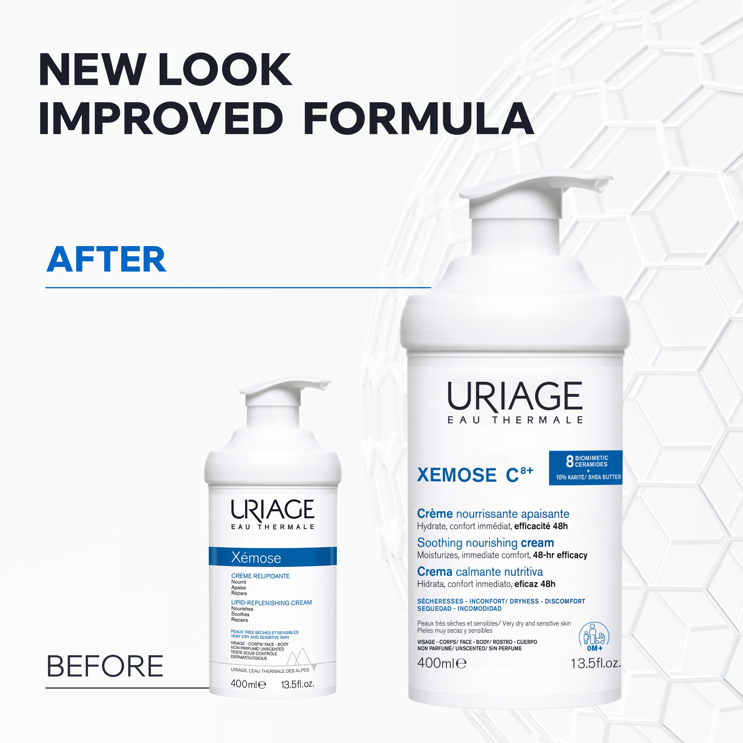 Uriage Xémose Lipid-Replenishing Cream - Face & Body Moisturizer Against Itching With Shea Butter - Very Dry, Sensitive Skin Prone to Atopic Eczema - Non-Greasy & Non-Sticky - Unscented - 400ml 🍁 All In One Marketplace Canada