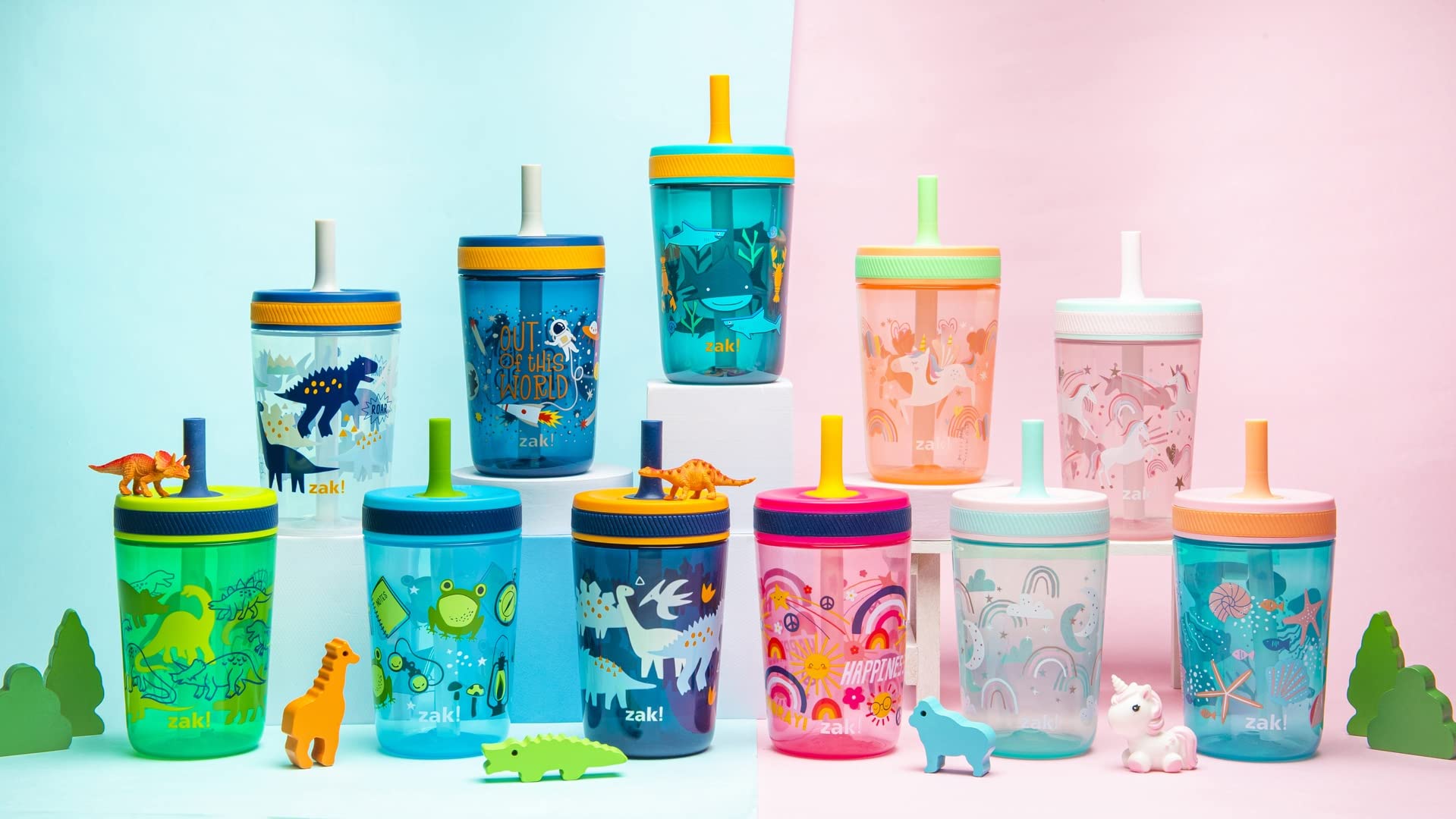 Zak Designs Underwater Kelso 15oz Leak-Proof Toddler Straw Cups, 2-Pack 🍁 All In One Marketplace Canada