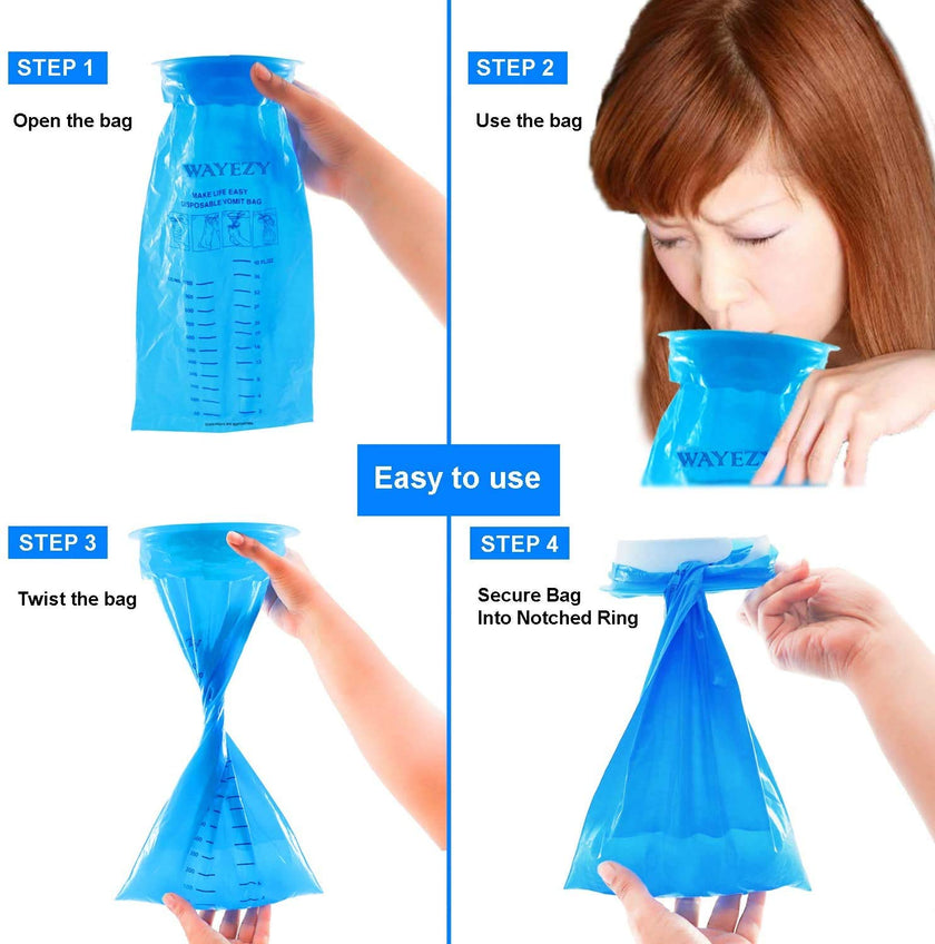 Vomit Bags Disposable 25 Pack (1000ml) – Medical Grade Emesis Bags for Travel, Motion Sickness, Morning Sickness & Nausea – Leak-Proof, Odor-Blocking, Portable Throw Up Bag 🍁 All In One Marketplace Canada