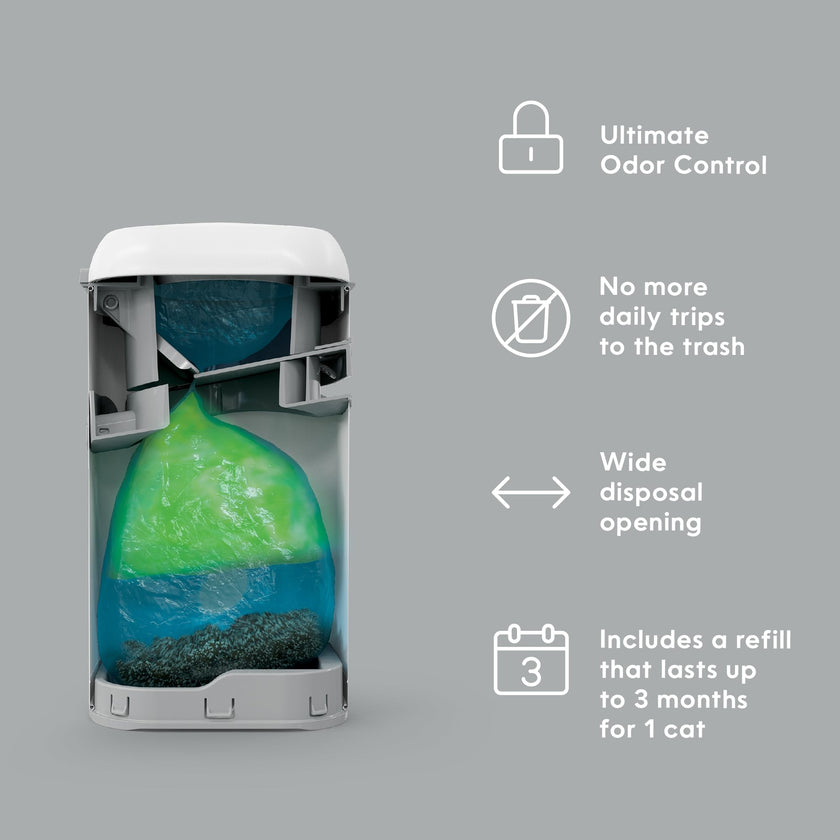 Litter Genie Platinum Stainless Steel Pail with Easy Roll Refill, 12 Bags 🍁 All In One Marketplace Canada