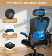 Office Chair, SPRDENG Ergonomic Office Chair with Two-Way Adjustable Lumbar Support & Headrest, High Back S-Shaped Computer Chair with Flip-up Padded Armrests, Swivel Task Chair for Home Office 🍁 All In One Marketplace Canada