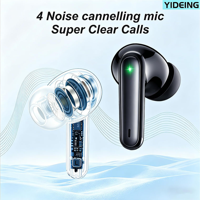 Wireless Earbuds, Bluetooth 5.3 Headphones with HiFi Stereo Sound,40H Playtime with LED Power Display Charging Case, IPx7 Waterproof in-Ear Earphone with Mic for Phone Computer Laptop,Black 🍁 All In One Marketplace Canada