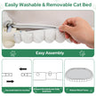 Ceecysaa Cat Window Perch, Cat Hammock Cordless Window Bed with Easy Assembly Strong Metal Frame and Removable Soft Cover, 4 Strong Suction Cups Soft Cover Foldable Cats Shelf Seat for Indoor Cats 🍁 All In One Marketplace Canada
