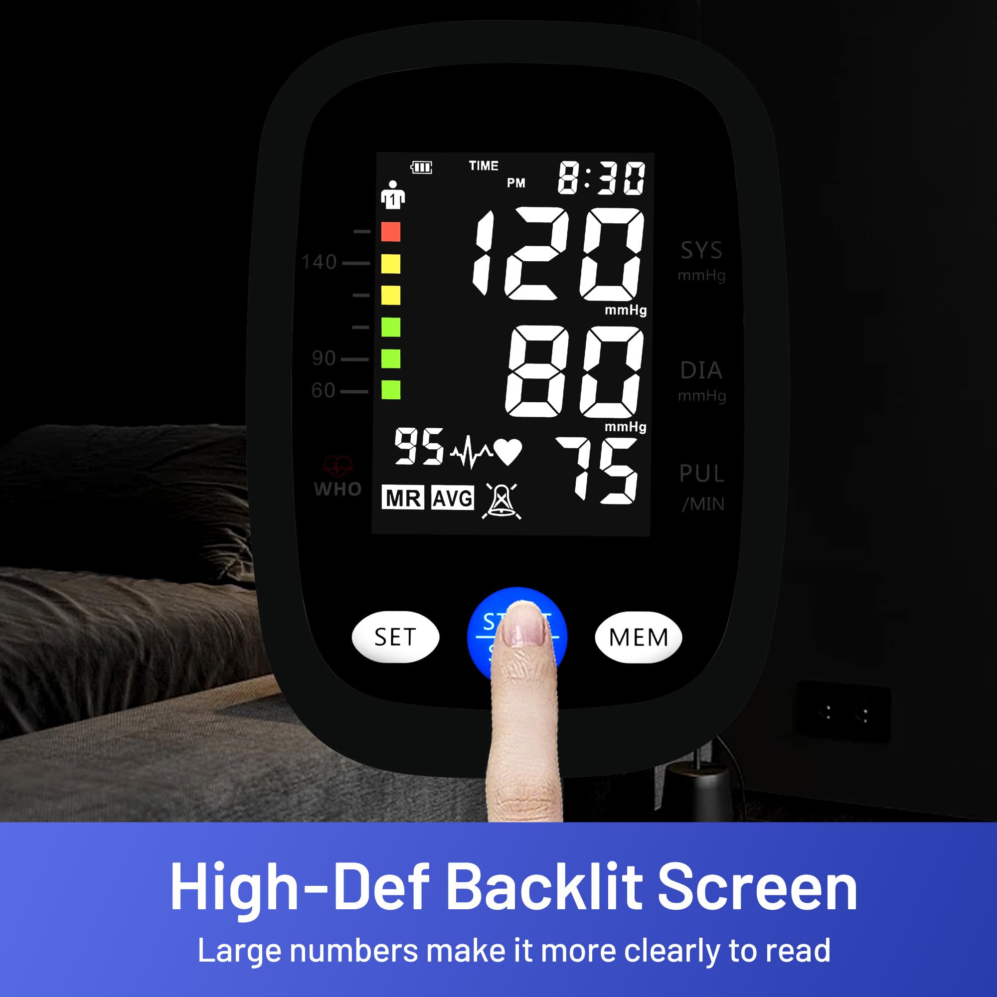 REDIVN Blood Pressure Monitor Automatic Upper Arm Machine & Accurate Adjustable Digital BP Cuff with Large LCD Backlit Display - 2x99 Memory for Home Use with Large Adjustable Cuff 🍁 All In One Marketplace Canada