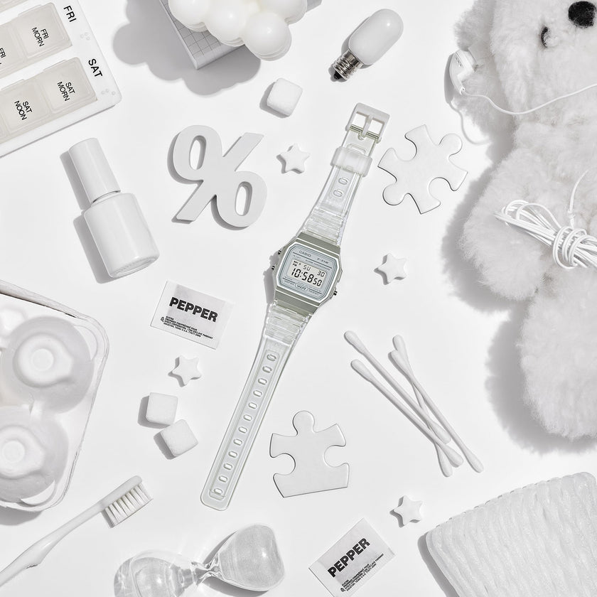 Casio Quartz Watch with Resin Strap, Clear, 20 (Model: F-91WS-7CF) 🍁 All In One Marketplace Canada