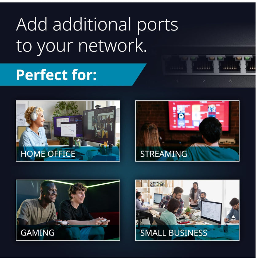 D-Link DGS-105, 5 Port Gigabit Ethernet Switch Unmanaged, Network Splitter, Silent Fanless, Network Hub, Sturdy Metal with Shielded Ports, Desktop/Wall Mount, QoS, Energy Saving, Plug and Play 🍁 All In One Marketplace Canada