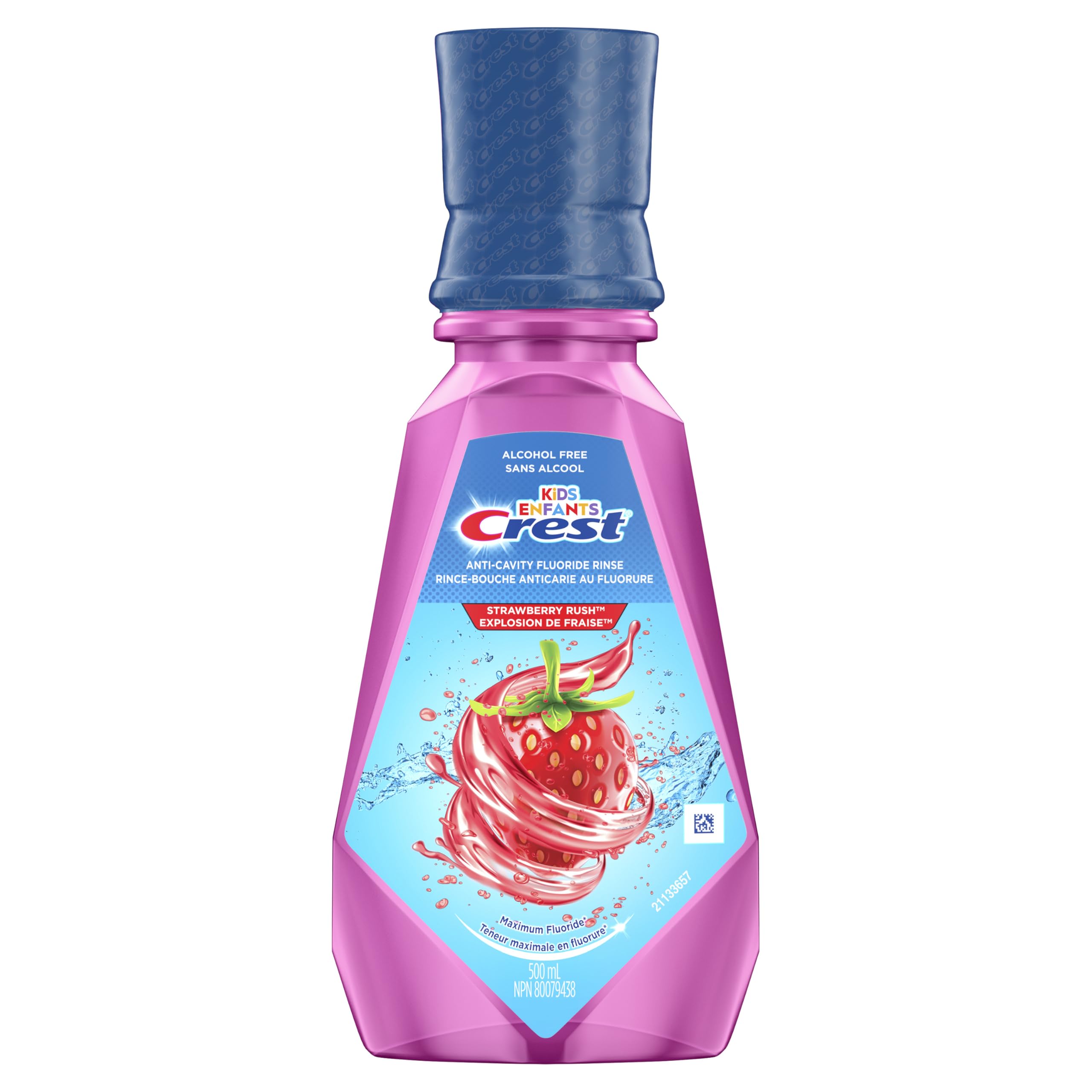 Crest Kid's Anticavity Fluoride Mouthwash, Strawberry Rush, Alcohol-Free Mouthwash for Kids 6+ to Protect Against Cavities, 4X500mL 🍁 All In One Marketplace Canada