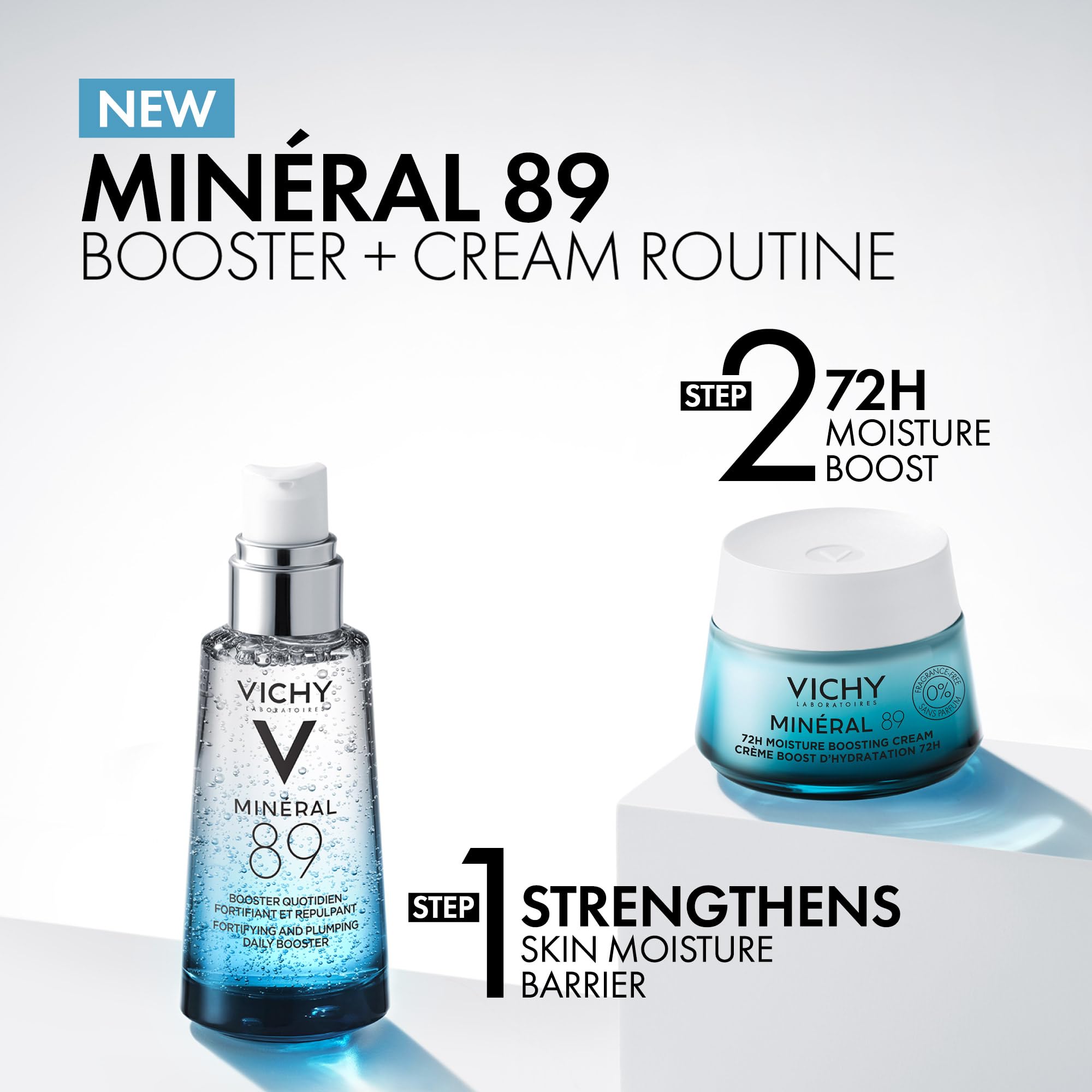 Vichy Minéral 89 Face Moisturizer, 72H Moisture Boosting Fragrance Free Cream for Normal-Dry Skin, with Hyaluronic Acid, Niacinamide, Vitamin E and Squalane, Recommended by Dermatologists, 50ml 🍁 All In One Marketplace Canada