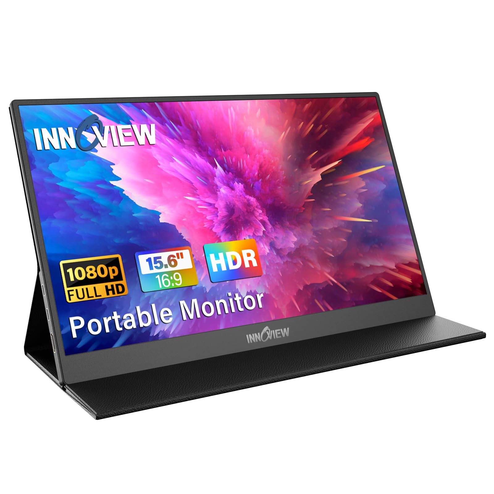 InnoView Portable Monitor, 15.6 Inch FHD 1080P USB C HDMI Second External Monitor for Laptop, Desktop, MacBook, Phones, Tablet, PS5/4, Xbox, Switch, Built-in Speaker with Smart Cover 🍁 All In One Marketplace Canada